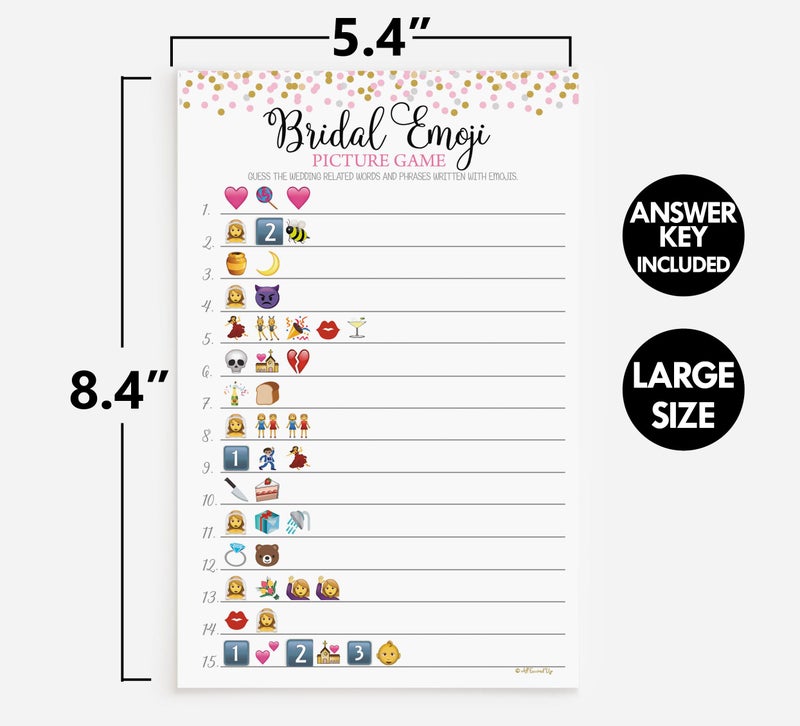 All-Ewired-Up Bridal Shower Emoji Picture Game (50-sheets) - Image 3